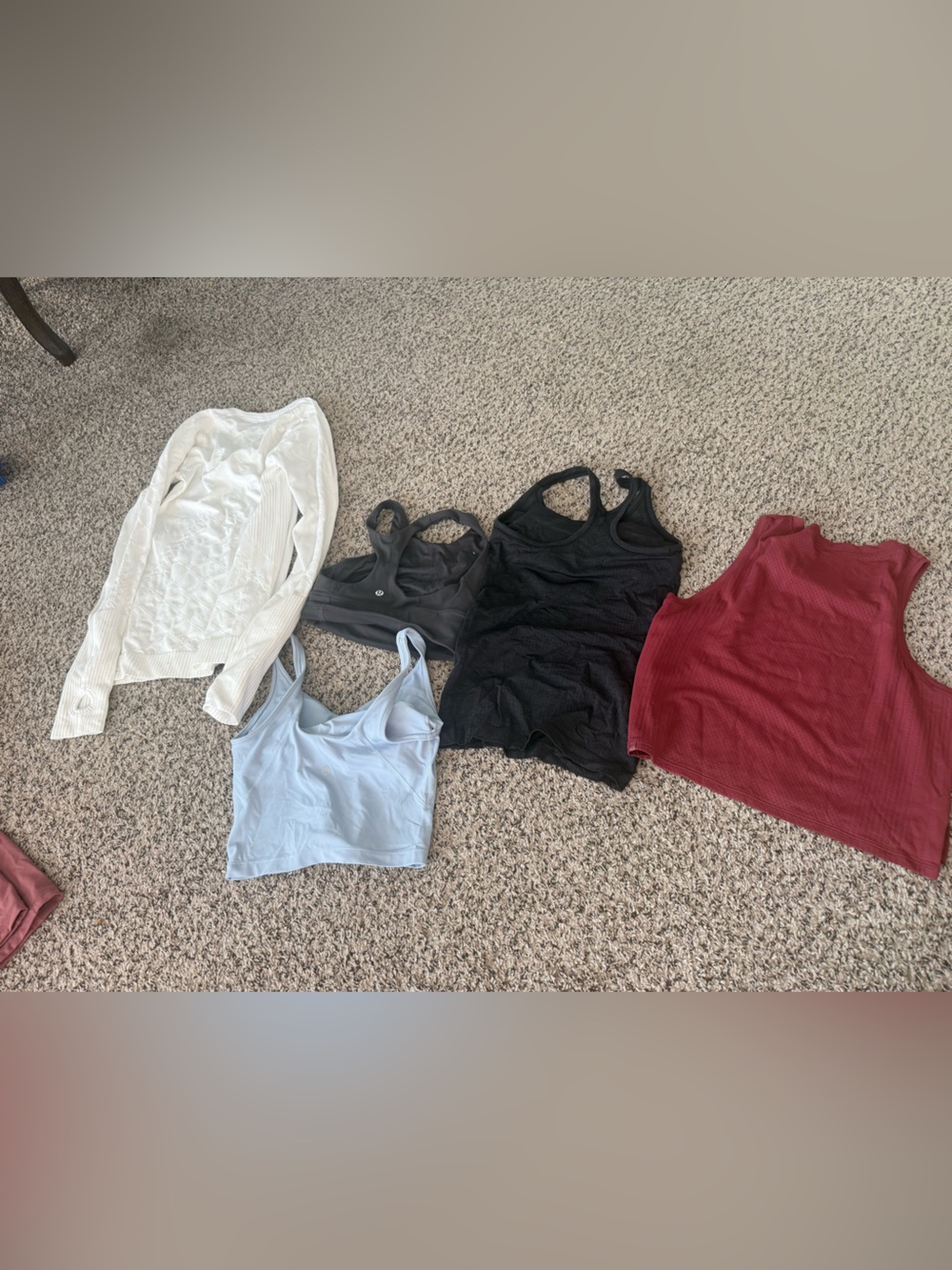 lululemon athletica Multi-Tank Set in Black, Light Blue, Burgundy & White